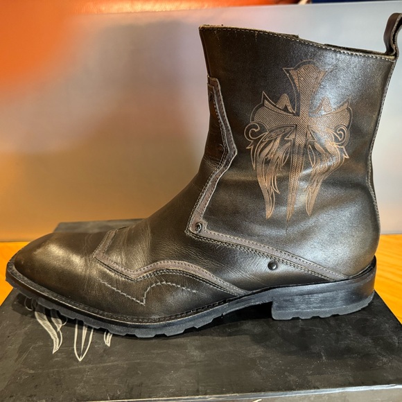 Mark Nason 71788 Men's size 10 (11) Brown Black leather Zip Lounge Ankle Boots - Picture 2 of 6